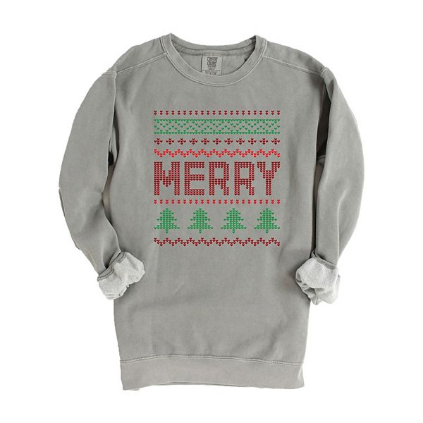 

Свитшот с принтом Ugly sweater merry Simply Sage Market, Grey, Серый, Свитшот с принтом Ugly sweater merry Simply Sage Market, Grey