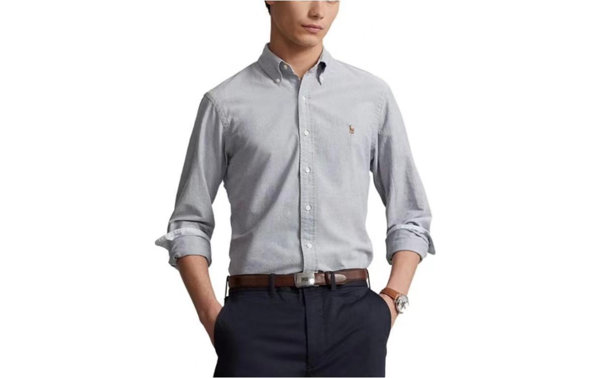 

Рубашка мужская светло-серая Polo Ralph Lauren, светло-серый