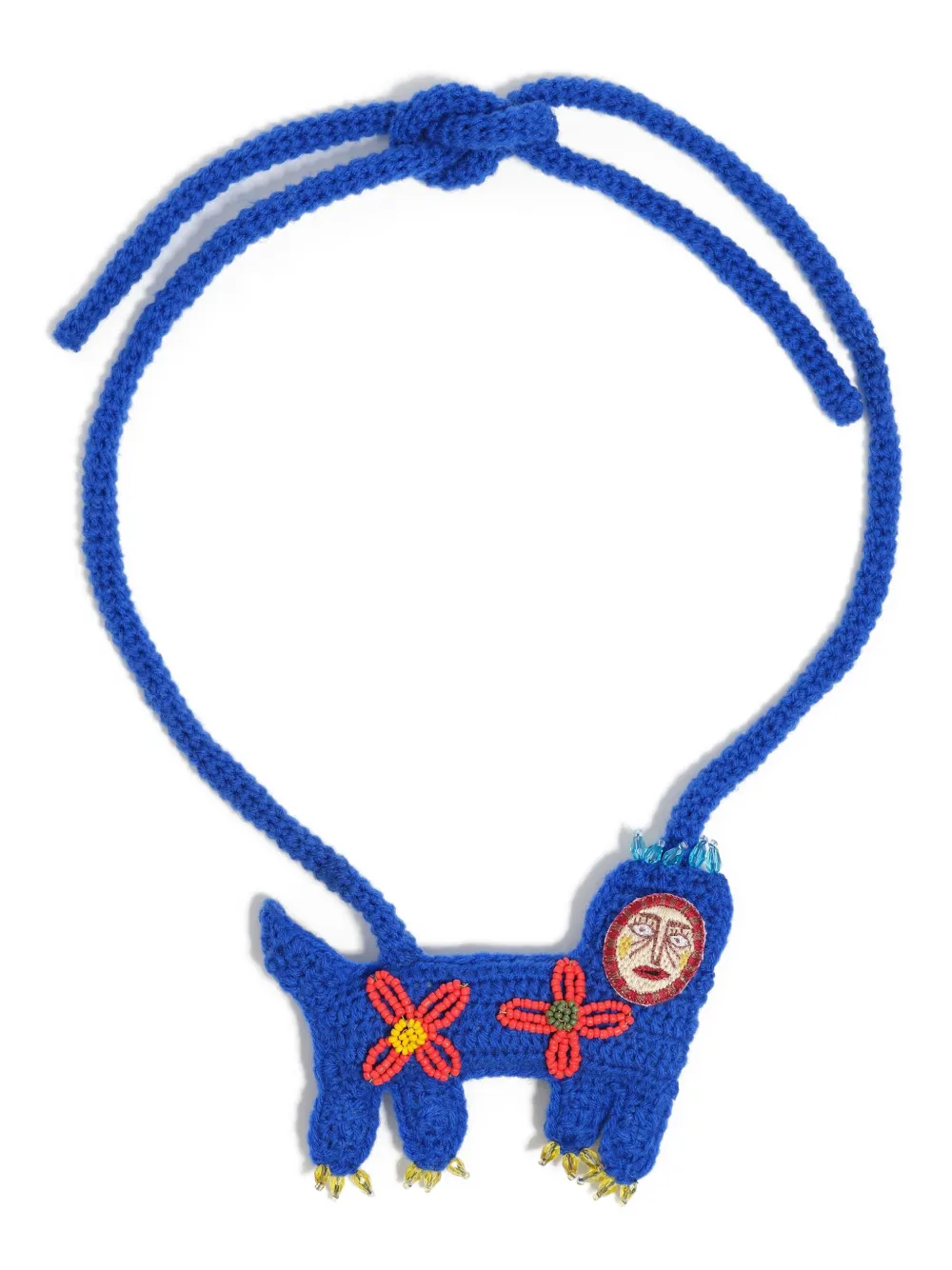 

Колье в технике кроше с цветочной вышивкой Bimba y Lola, синий