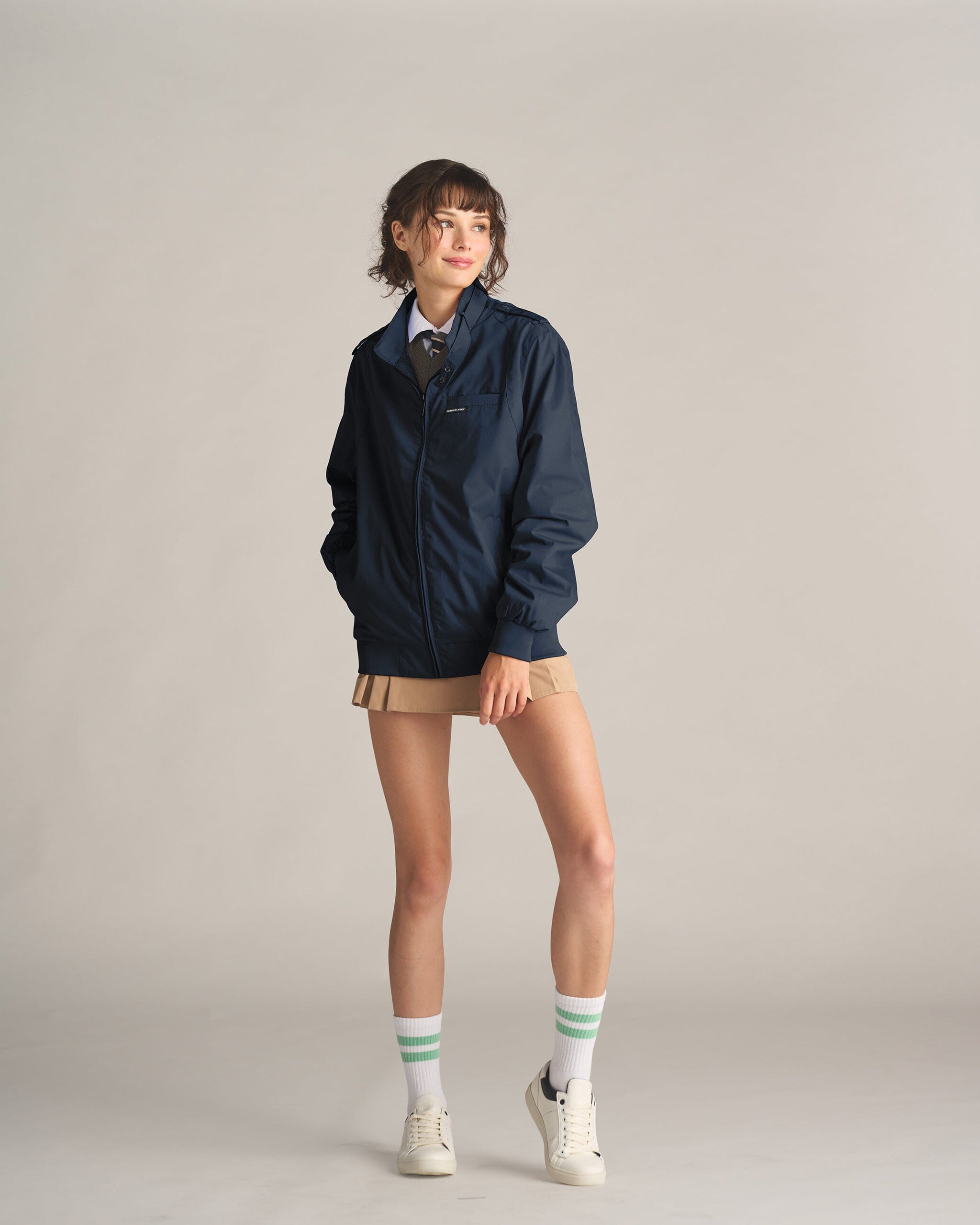 

Женская классическая куртка Iconic Racer Oversize Members Only, темно-синий