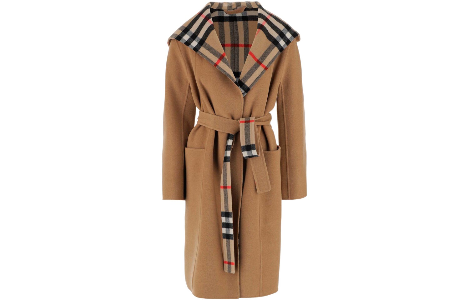 

Пальто женское Burberry с клеточным принтом, хаки