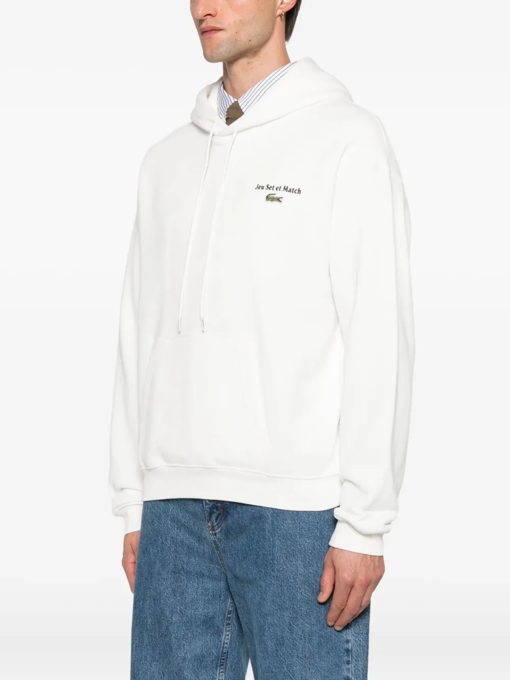 Худи с графичным принтом Lacoste, белый — фото 3