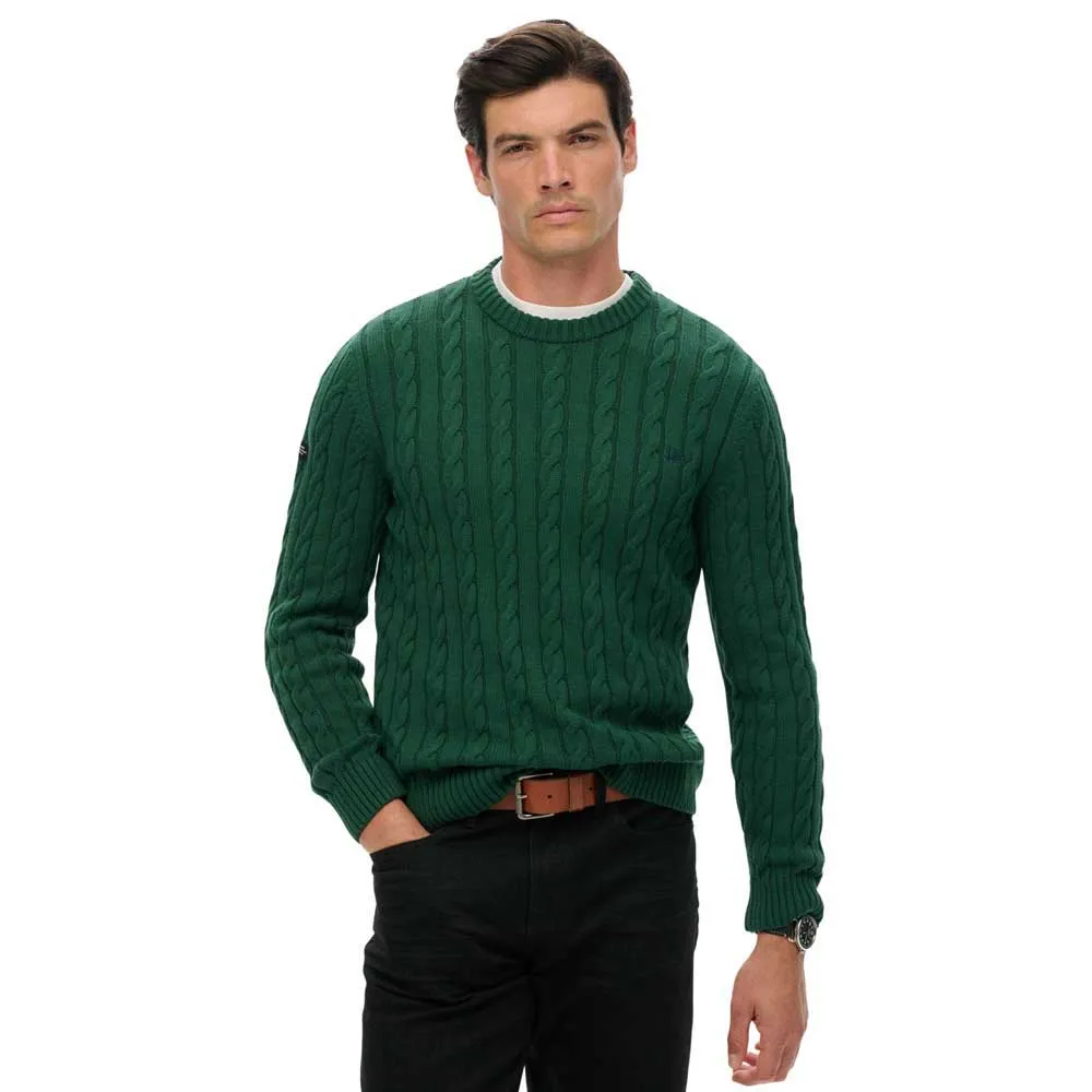 

Свитер Superdry Cotton Cable Knit Crew, зеленый
