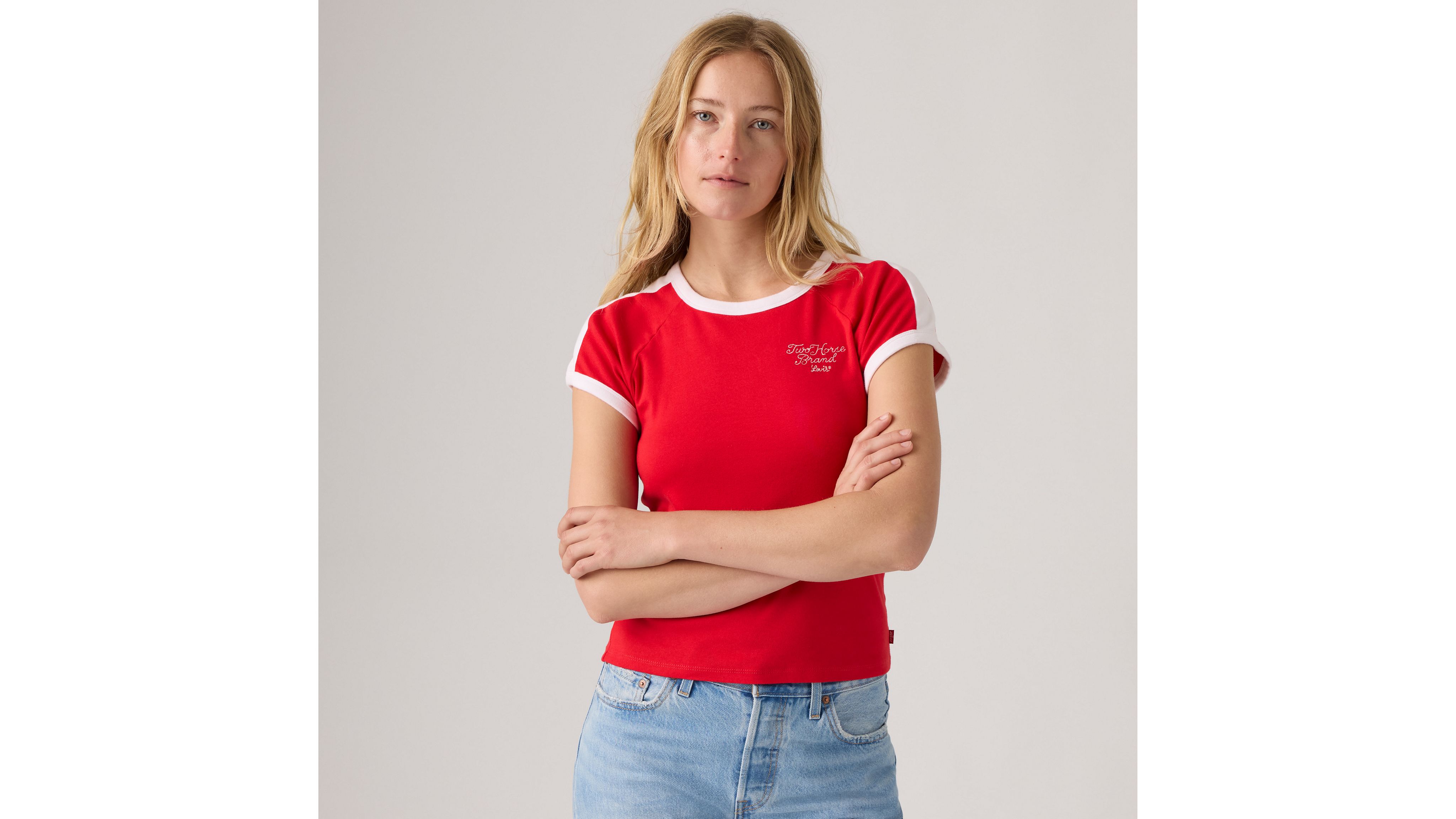 

Футболка с рисунком Райли реглан Levi's, True Red - Red
