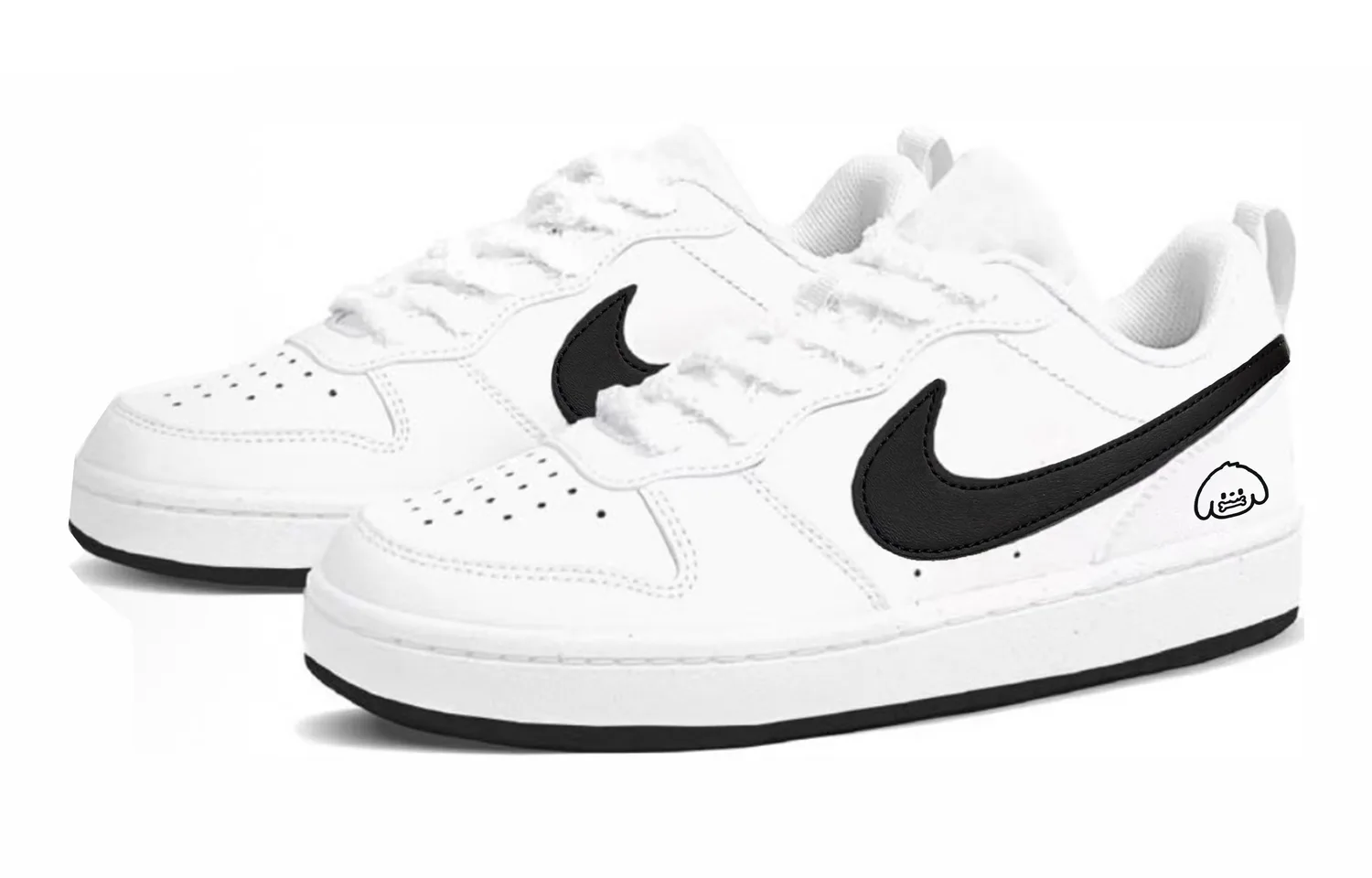 Nike Court Borough 2 Low top Skateboard Shoes Black Unisex — фото 4