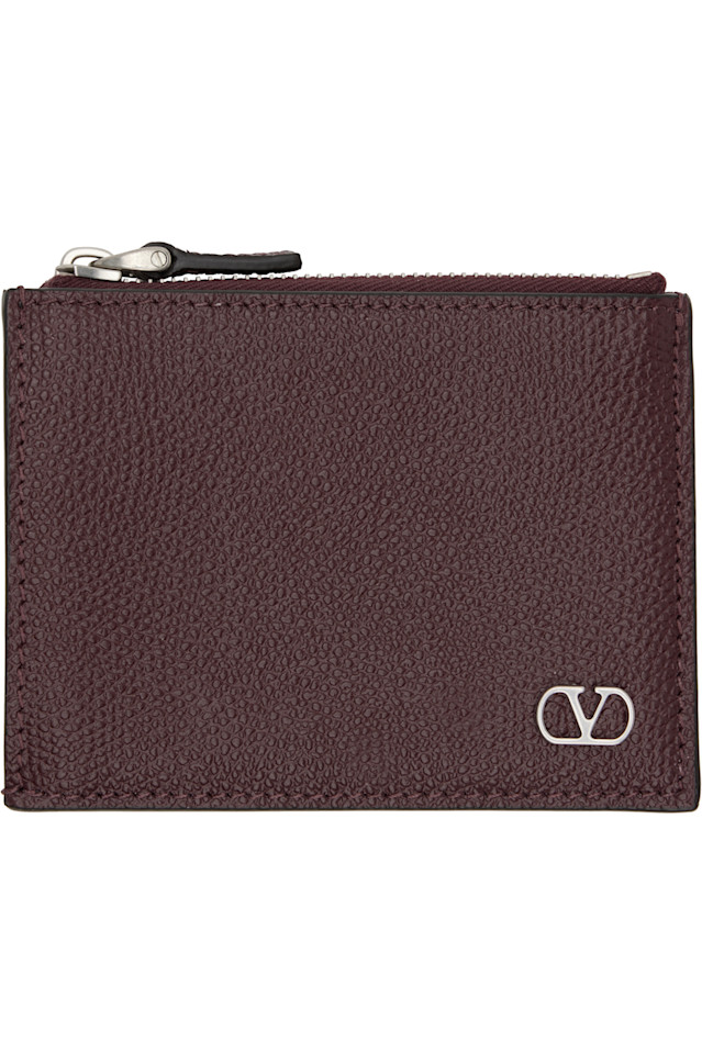 

Valentino Garavani Держатель для визитных карточек Burgundy vlogo с автографом