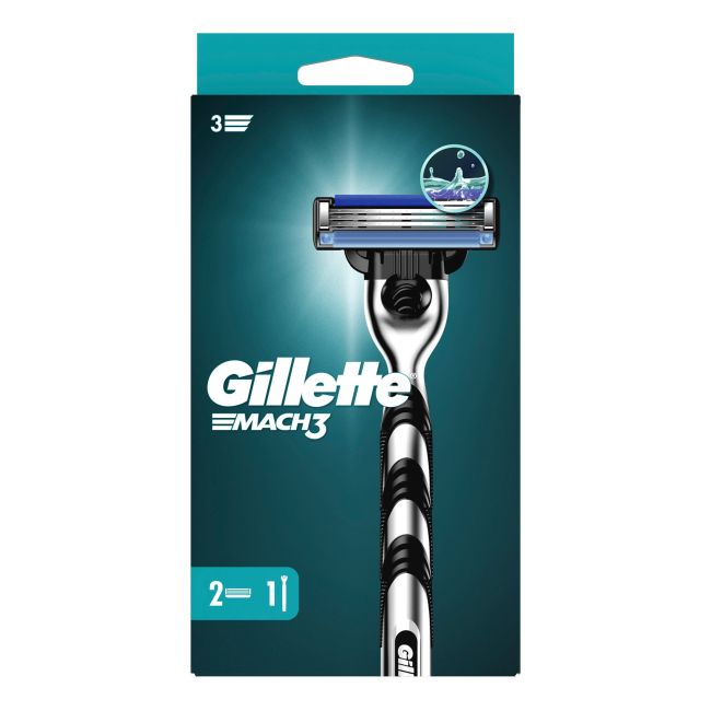 

Бритва Mach3 и 2 головки Gillette