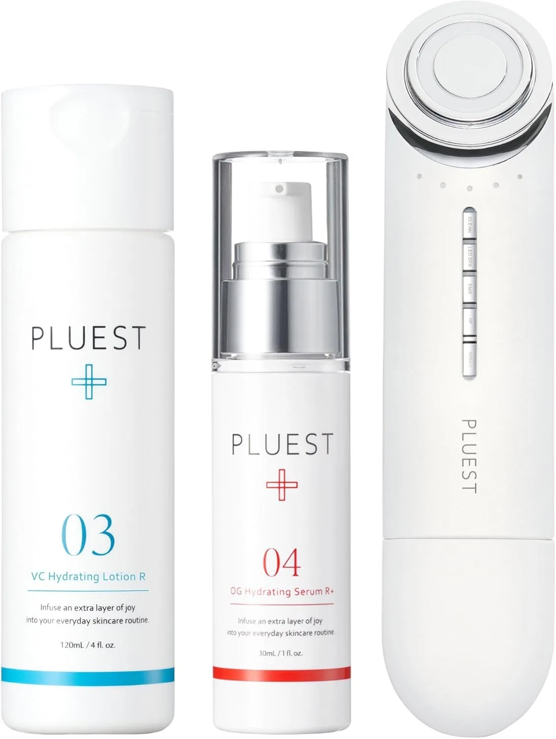 Сыворотка увлажняющая OG Hydrating Serum R+ с набором лосьона и массажера, Pluest, 3 предмета