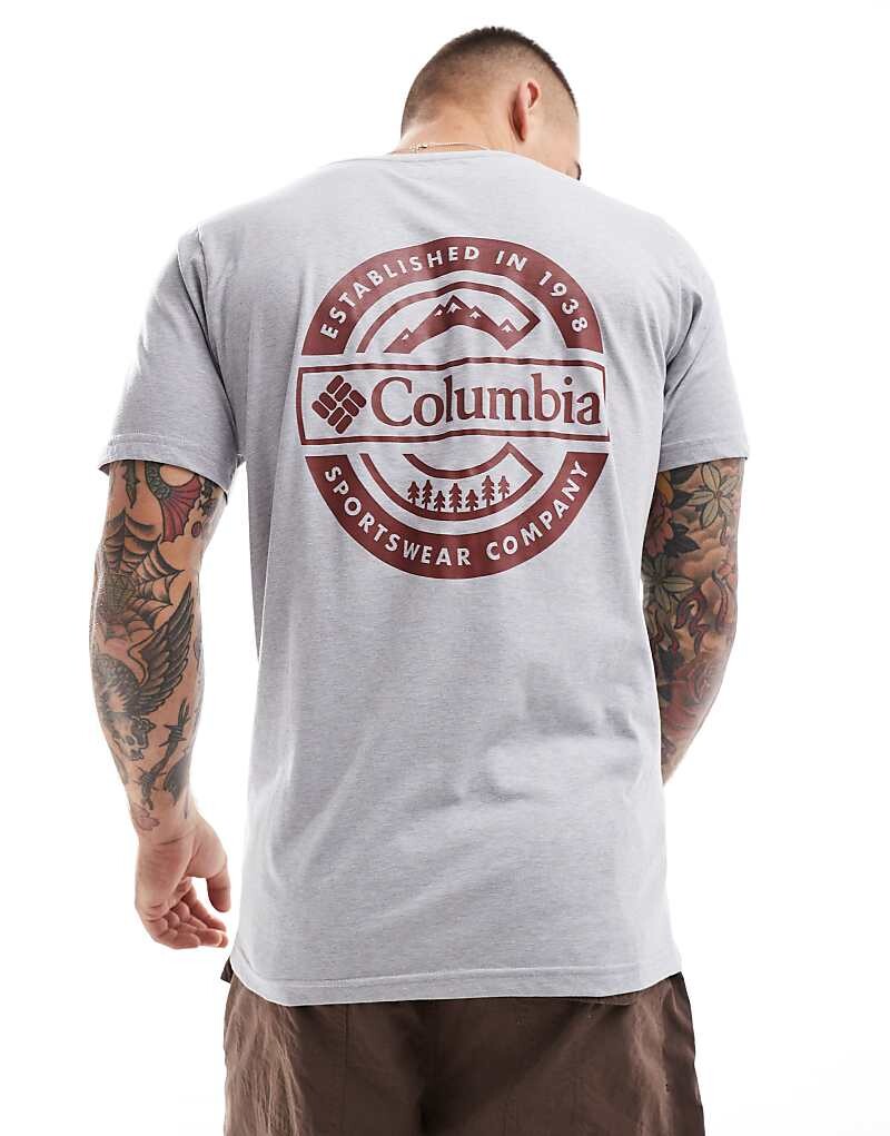 

Серая футболка Columbia Rapid Ridge II с принтом на спине