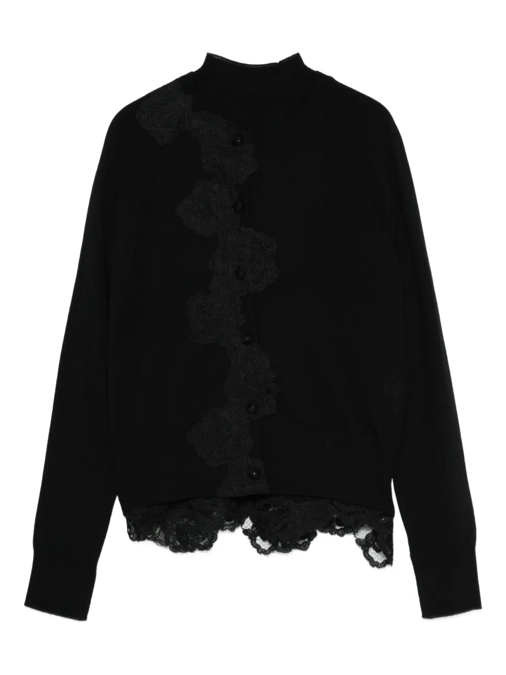 

Кардиган на пуговицах с кружевной отделкой Blugirl, черный