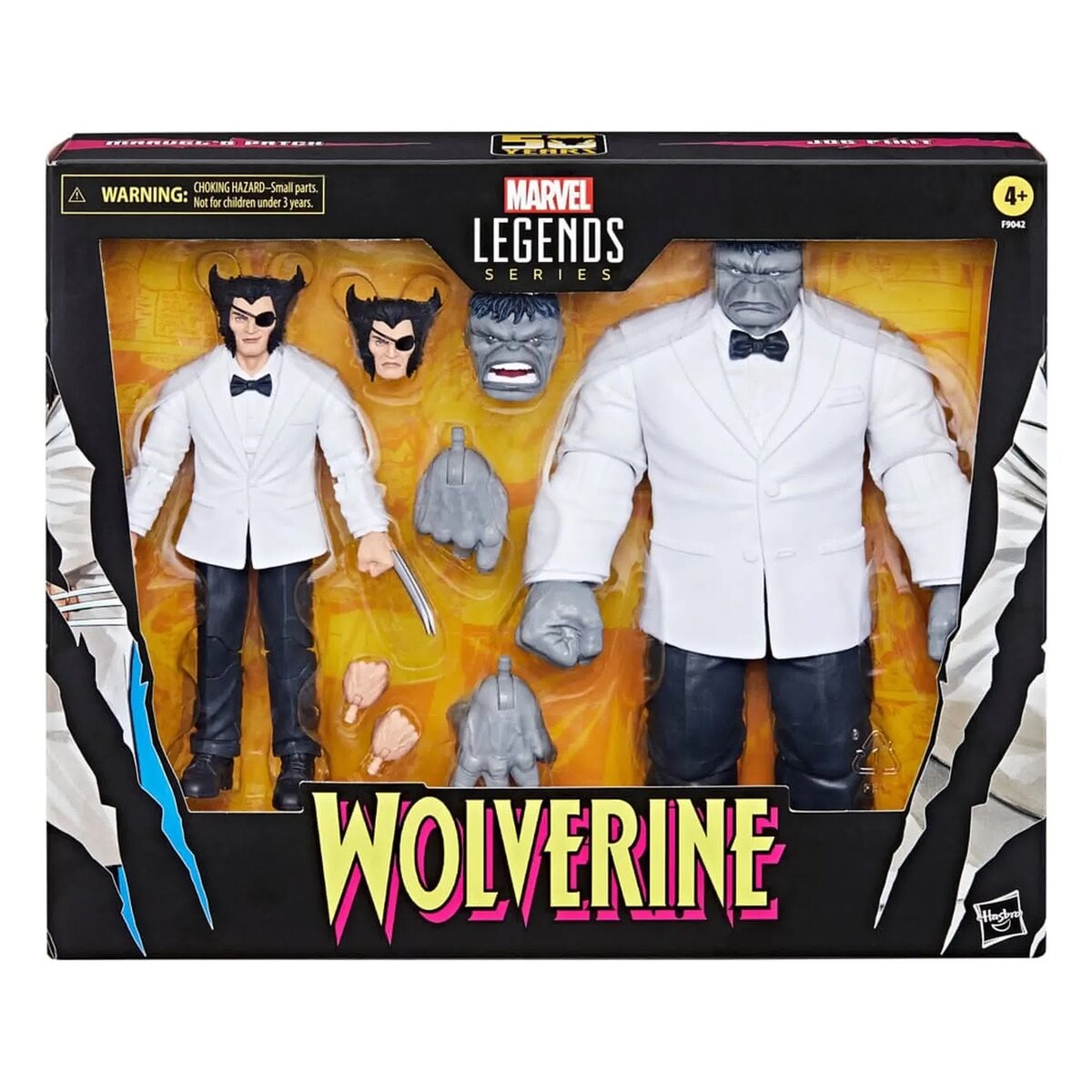

Набор из 2 фигурок: Фигурка Росомахи, посвященная 50-летию Marvel Legends, 2 шт., нашивка Marvel и Джо Фиксит, 15 см Hasbro