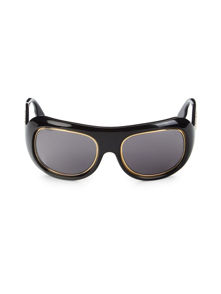 

Большие овальные солнцезащитные очки 56MM Gucci, черный