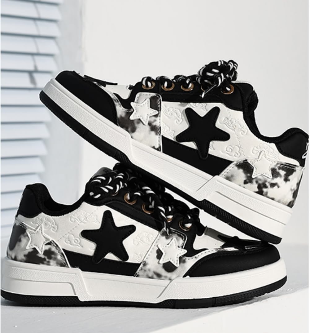 Обувь Star Shoes, милые кроссовки в стиле Y2k, массивные повседневные прогулочные туфли, унисекс, для пар, для девушек, противоскользящие, удобные, для путешествий, отдыха на природе, спорта, школы. Размеры 5.5-9.5 Generic, черный — фото 2