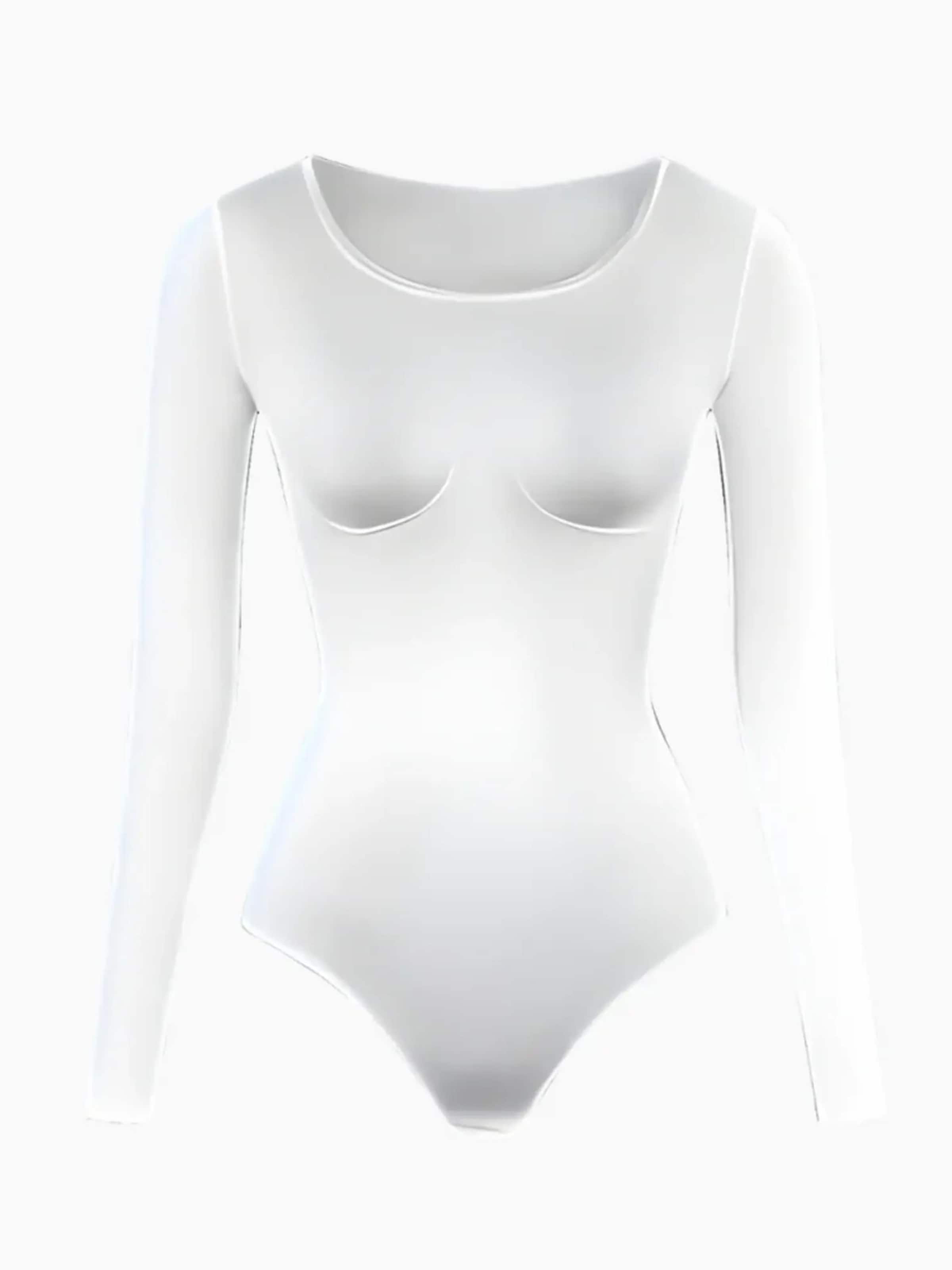 

Creamy Корректирующий боди 'Longsleeve Bodysuit Sculpting Shapewear' в белом цвете