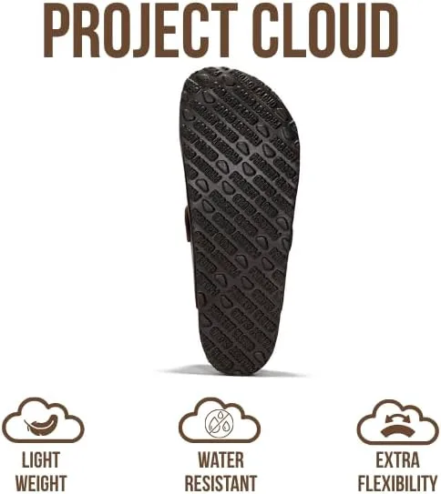 Мужские сабо Project Cloud - 100% натуральная кожа полного зерна, с мягкой подошвой из памяти формы и поддержкой свода стопы, натуральная пробковая стелька - нескользящие домашние тапочки для мужчин (Бруклин) — фото 4