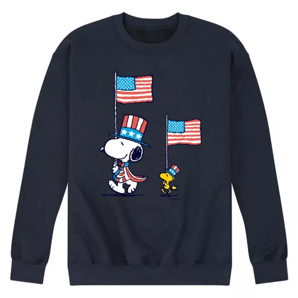 

Мужская флисовая толстовка с принтом «Peanuts Snoopy Woodstock March» Licensed Character, синий