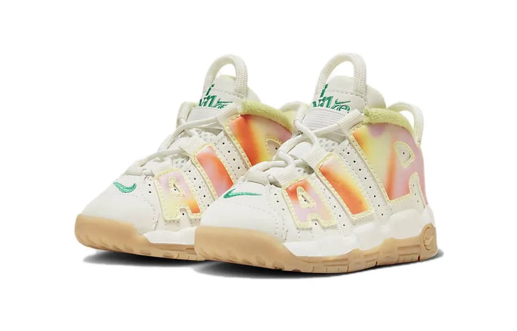 Nike Air More Uptempo Cushioning, Wear Resistant Low top Toddler Shoes White Umber Infant And Toddler — фото 4