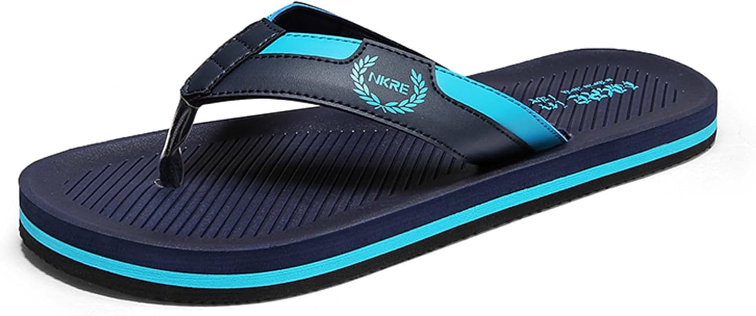 

Мужские летние шлепанцы пляжные тапочки дышащие удобные мягкие противоскользящие износостойкие легкие модные повседневные Generic, синий