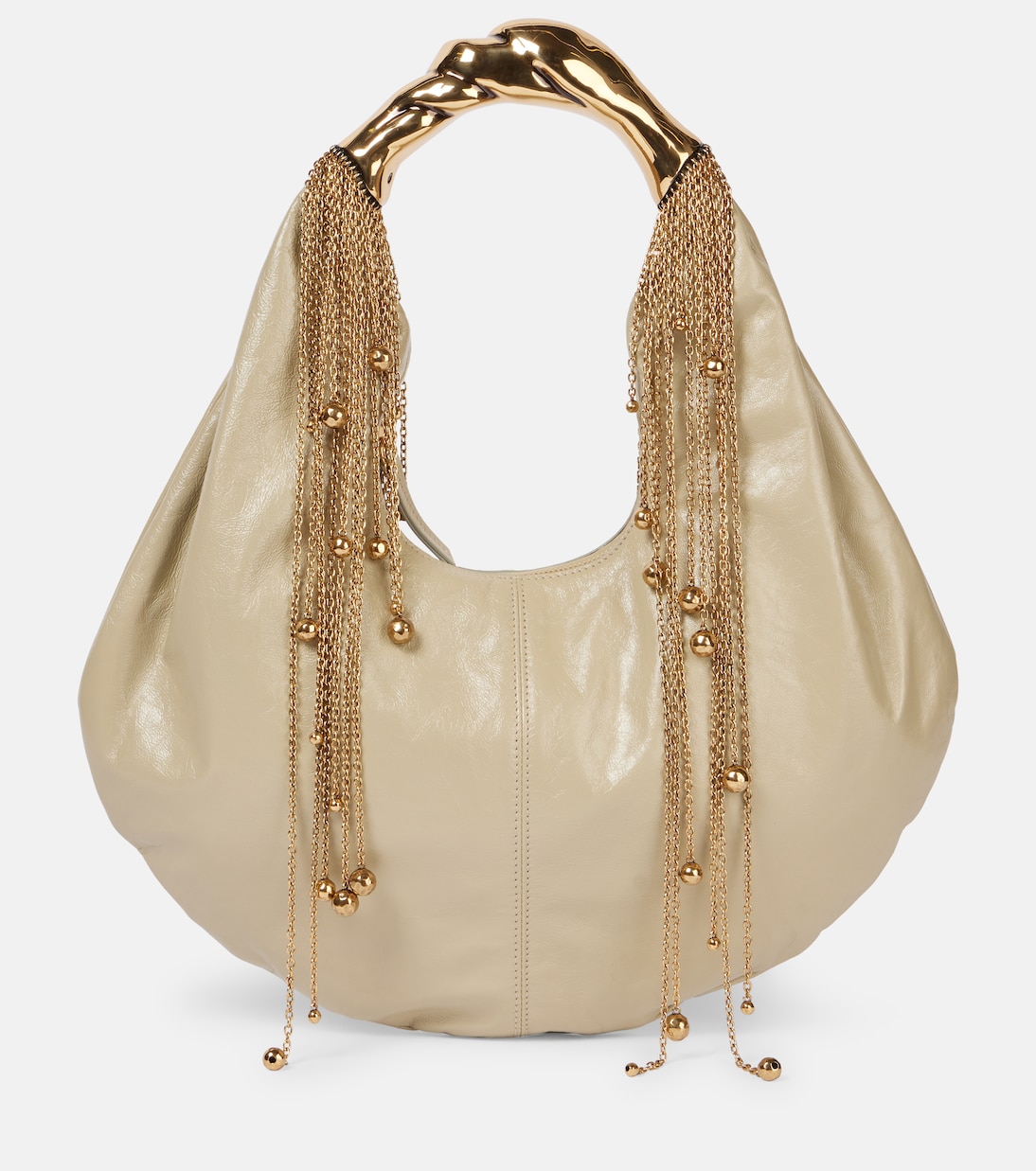 

Кожаная сумка через плечо Twisted Shell Chloé, бежевый
