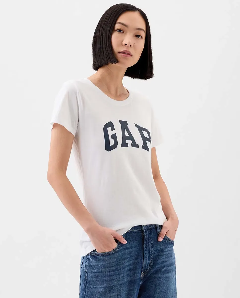 

Женская футболка с контрастным логотипом Gap, белый