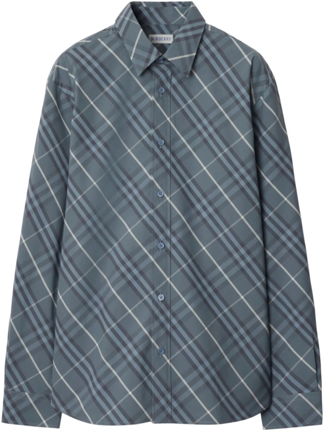 

Рубашка из хлопка в клетку Burberry, синий
