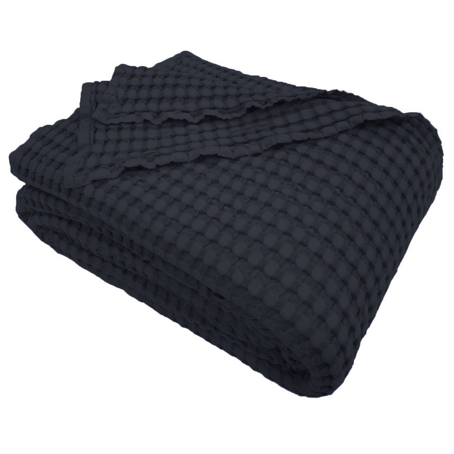 

Покрывало из хлопка с сотами StoneWashed без глажки Honeycomb - Chaltony Bianca, темно-серый, двуспальный