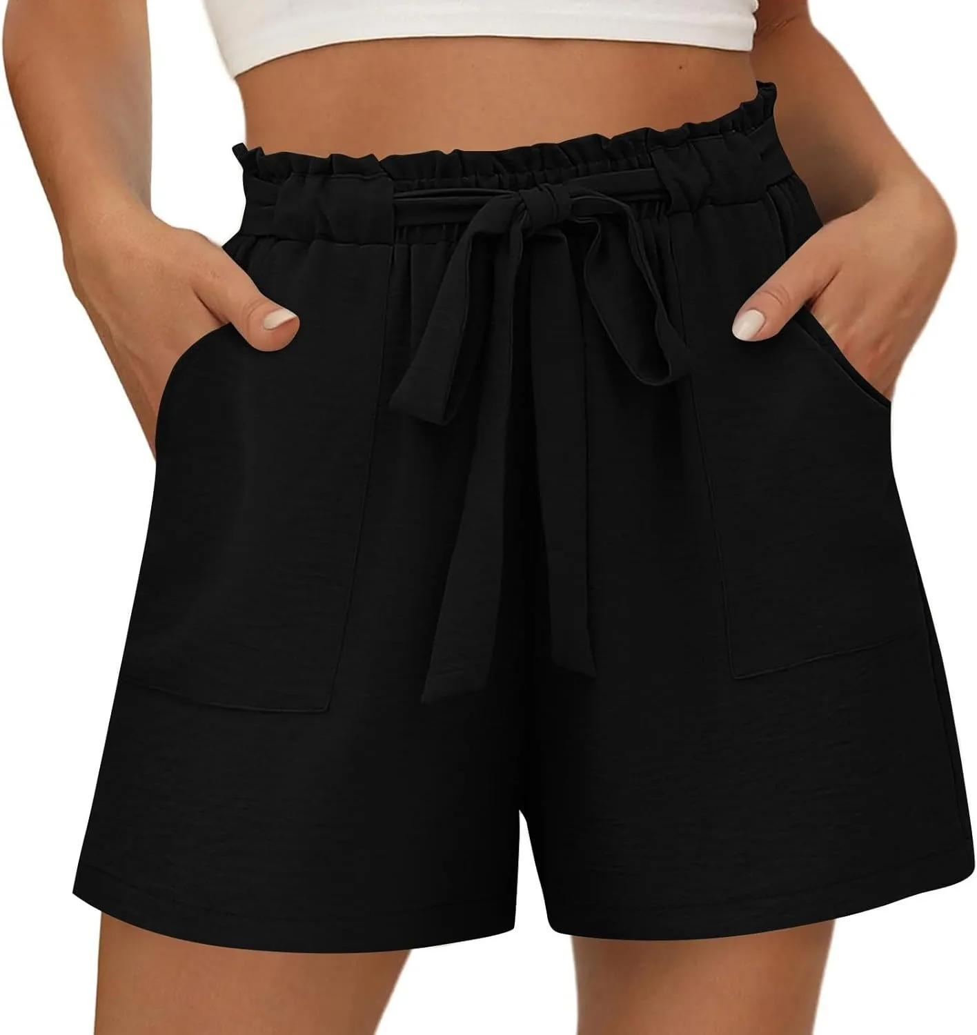 

NATHGAM Женские шорты с высокой талией и карманами