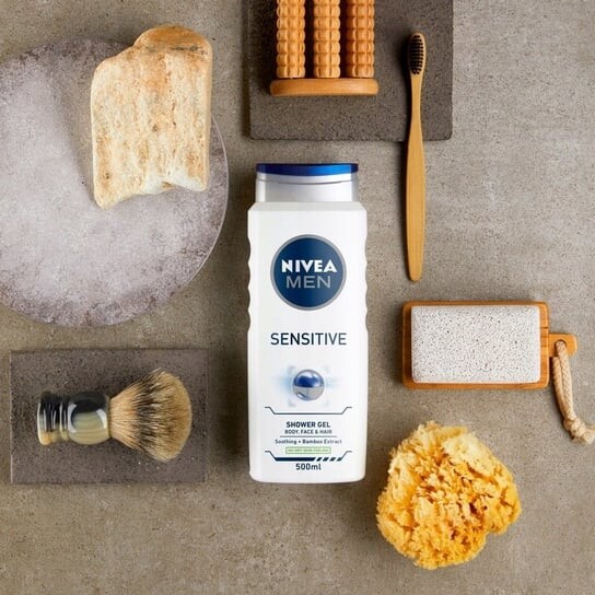 Набор косметики для тела и лица, 2 шт + косметичка Nivea Men Sensitive — фото 2