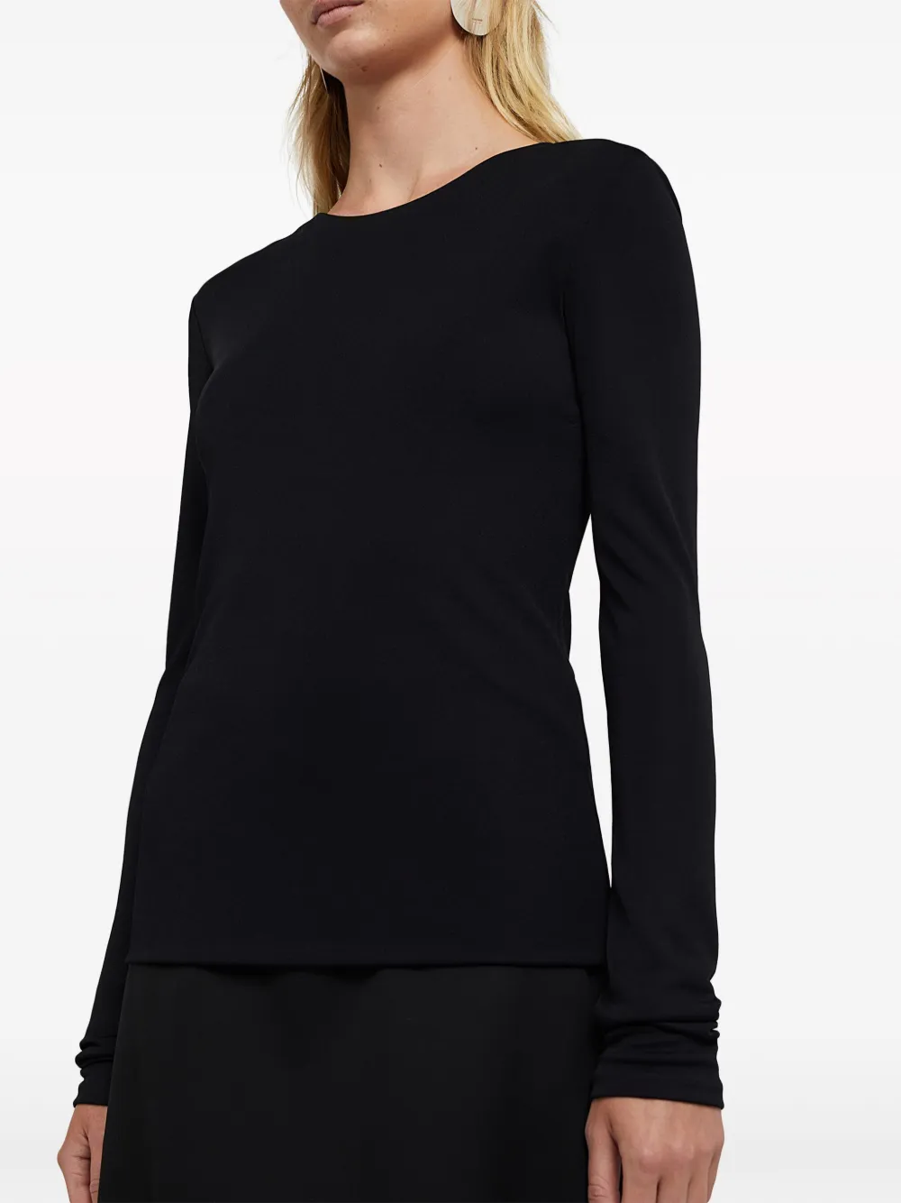 Футболка из джерси с длинными рукавами JIL SANDER, черный — фото 3