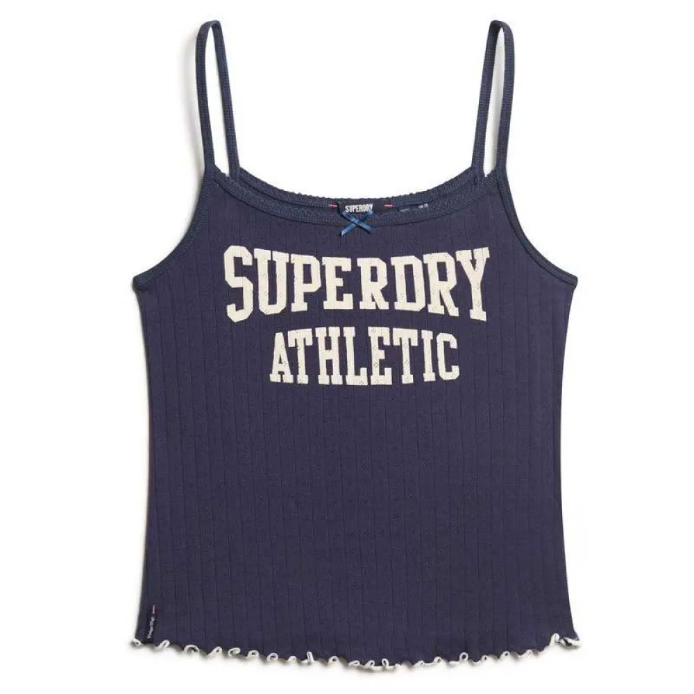 

Футболка без рукавов Superdry Ath Ess Graphic Pointele, синий