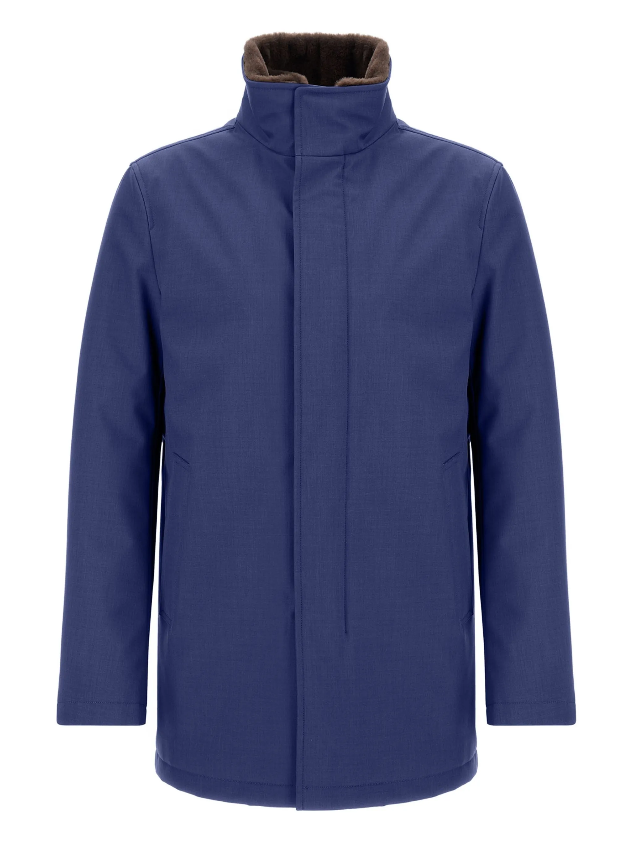 

Пальто с высоким воротником Herno, синий