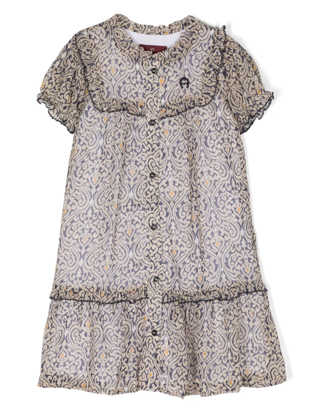 

Платье с вышивкой в горох Aigner Kids, мультиколор