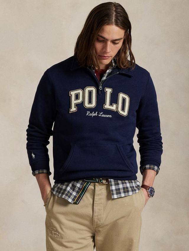 

Поло свитер с четвертью молнией из хлопковой смеси Ralph Lauren, Blue Navy