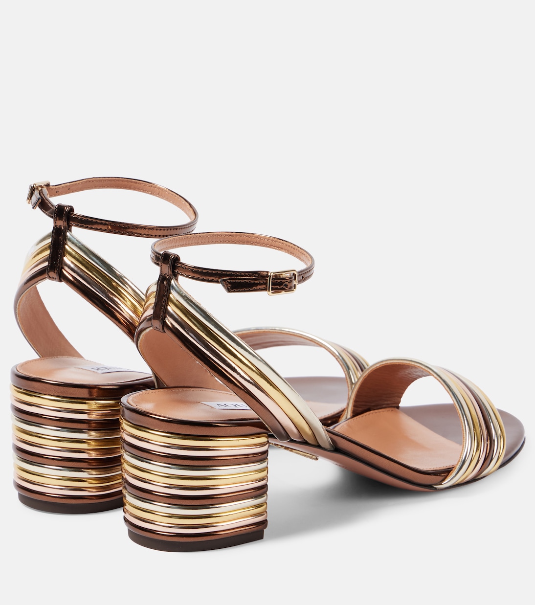 Сандалии из искусственной кожи Sundance 50 Aquazzura, Multimetal Gold — фото 2