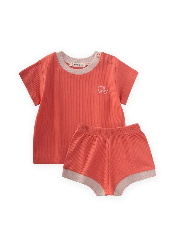 Шорты Bird embroide contrast set Cigit, красный