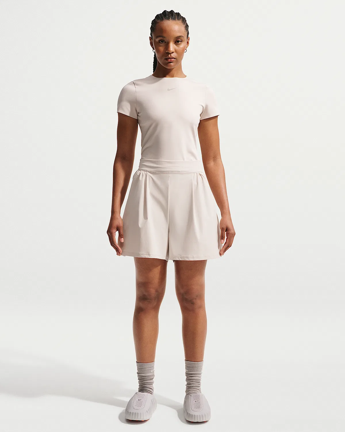 Женские шорты Dri-FIT с высокой посадкой Nike 24.7 PerfectStretch, Light Orewood Brown/Light Orewood Brown/Light Iron Ore