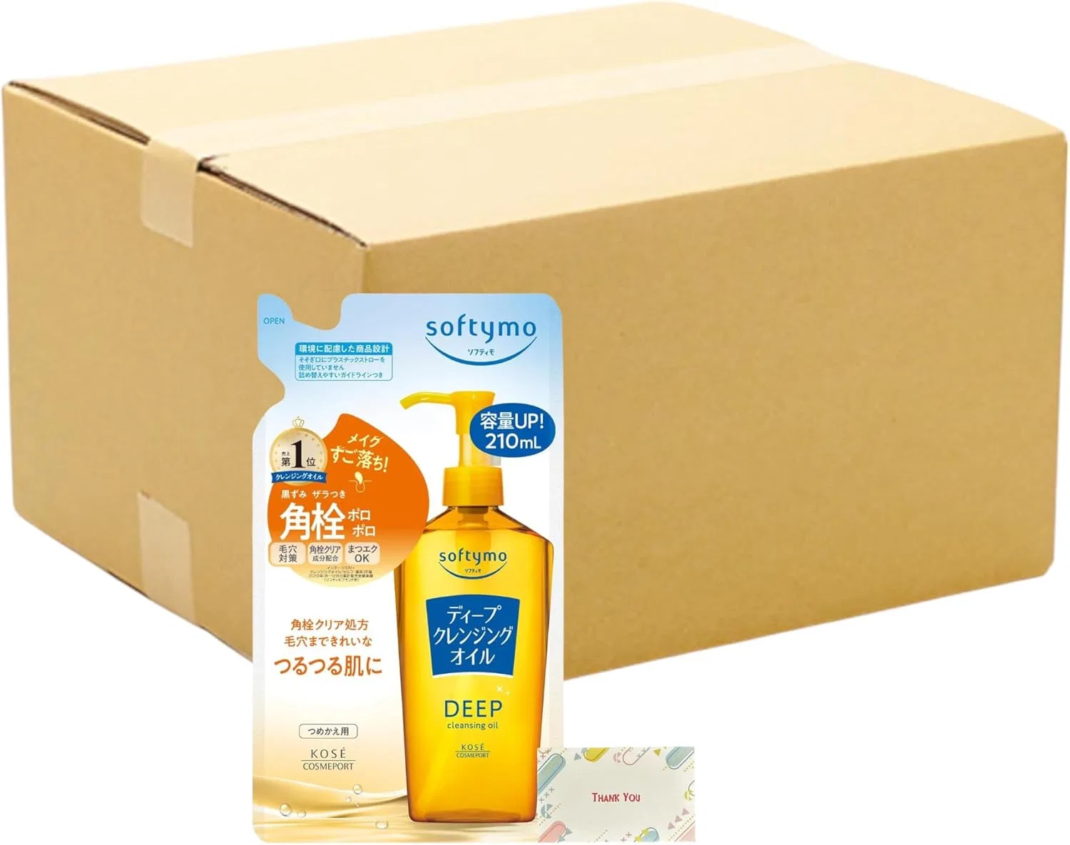 Масло для снятия макияжа Softymo Deep Cleansing Oil Refill Kunutonn, 210 мл, набор 36 шт.