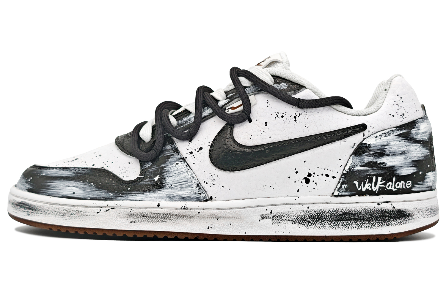 

Nike Ebernon устойчивые к истиранию нескользящие низкие кроссовки для скейтбординга мужские black white