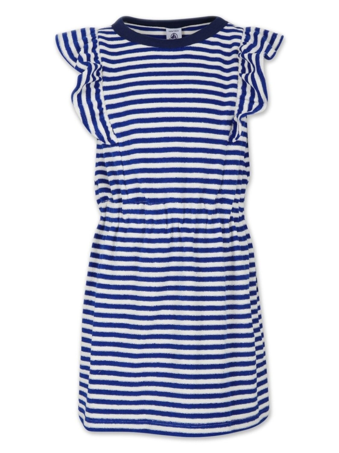 

Платье в полоску с оборками Petit Bateau, синий