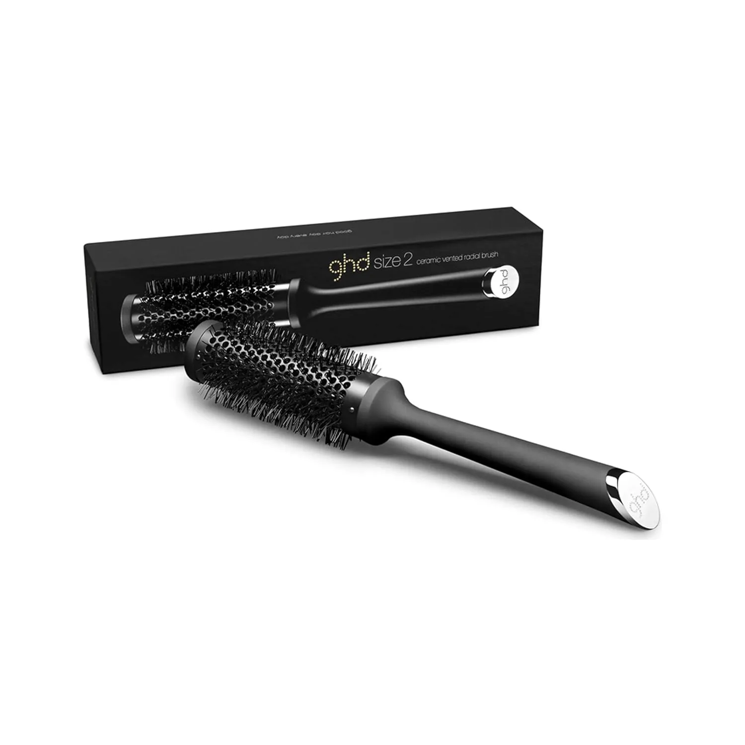 Керамические круглые щетки ghd с вентиляцией Радиальная щетка + паддл-щетка + расческа для распутывания, Black — фото 4
