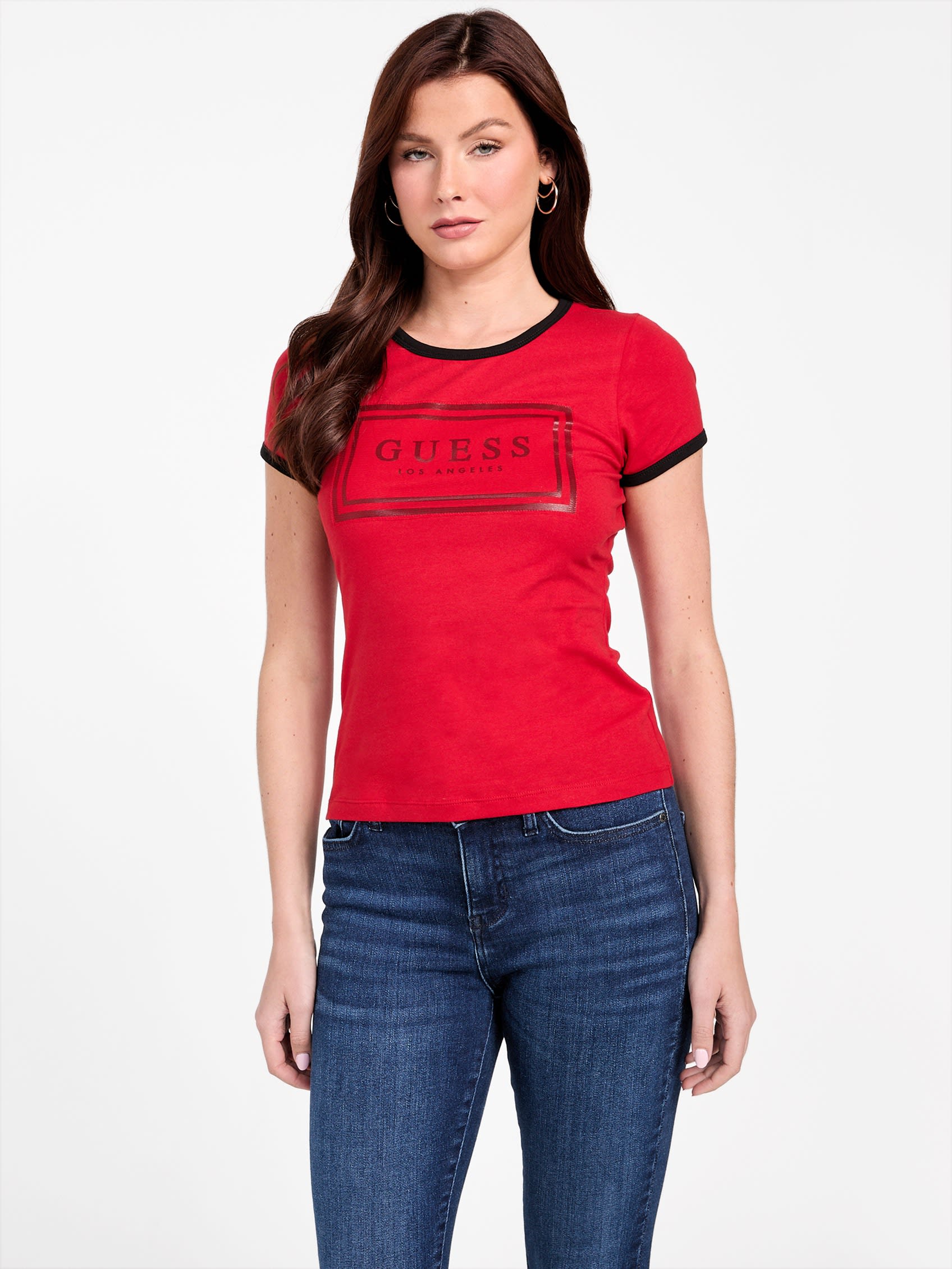 

Футболка Beau Ringer Guess Factory, цвет rugby red