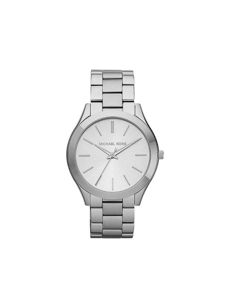 

Michael Kors Серебряные часы с браслетом, модель: MK3178 Runway