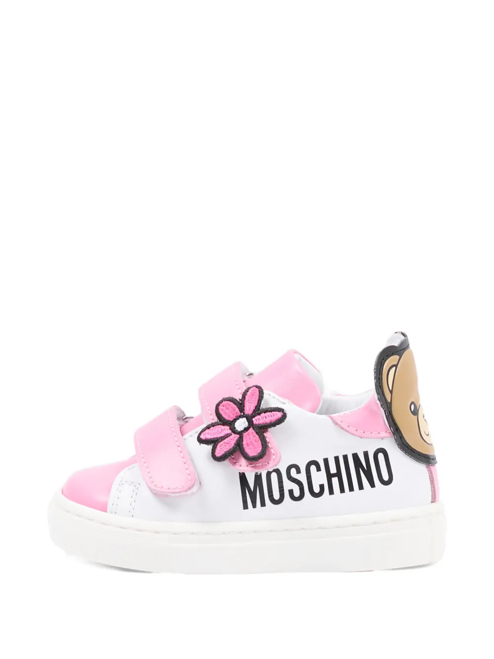 Кроссовки Teddy с цветочной аппликацией Moschino Kids, белый — фото 3