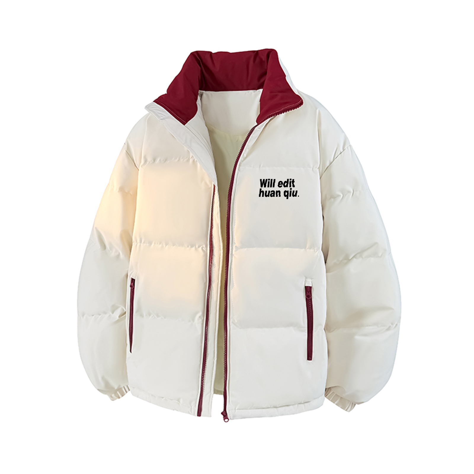 

Пуховики Унисекс Стоячий Воротник Умеренно Утепленная Пуховая Куртка HUANQIU, хаки