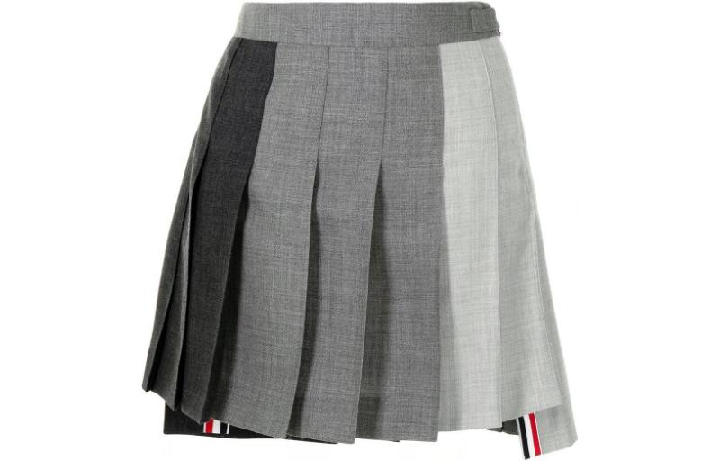 

Мини-юбка в полоску Rwb с плиссировкой THOM BROWNE, серый