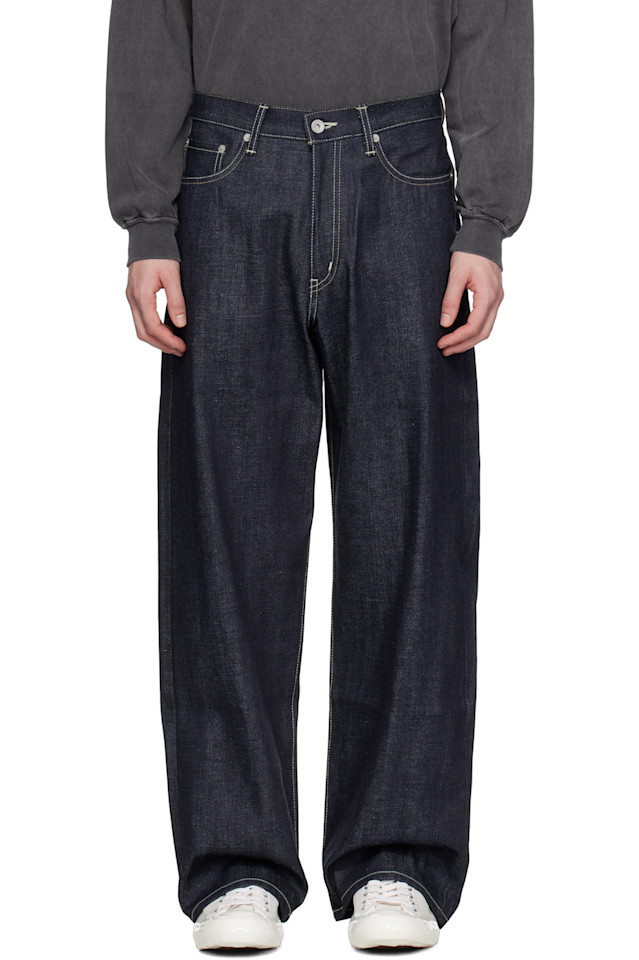 

Жесткие джинсы широкого кроя Rigid Denim DP Neighborhood, индиго