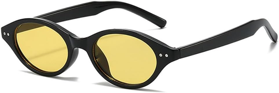 

Солнцезащитные очки UV400 с защитой от УФ-излучения — маленькая оправа «кошачий глаз» с заклепками, подходят для женщин и мужчин, для бега и занятий спортом на открытом воздухе generic, Black-yellow