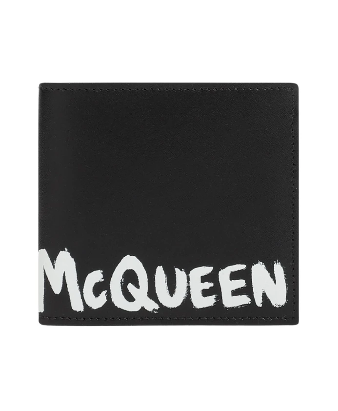 

Кожаный кошелек S с логотипом Alexander Mcqueen, черный