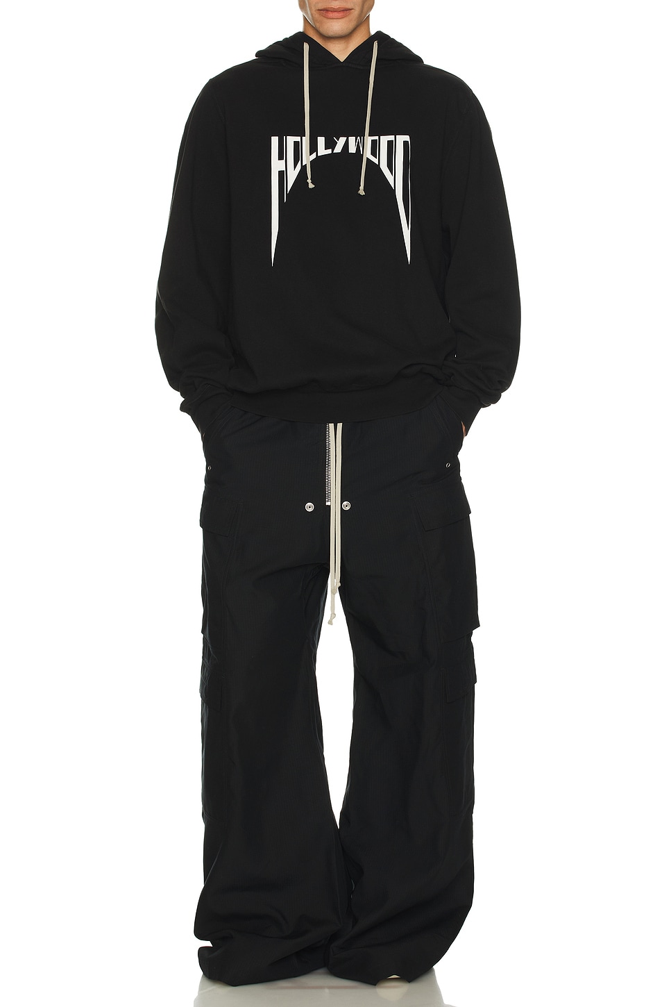 

Oversized Худи Drkshdw By Rick Owens, Black & Milk