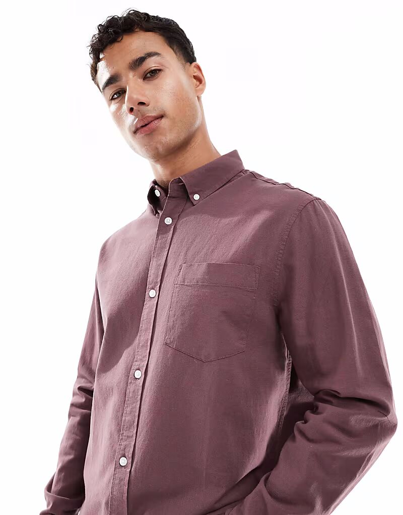 

Рубашка оксфорд обычного коричневого цвета от ASOS DESIGN